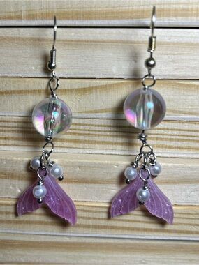 3/$25 Pink Mermaid Tail Dangle Earrings